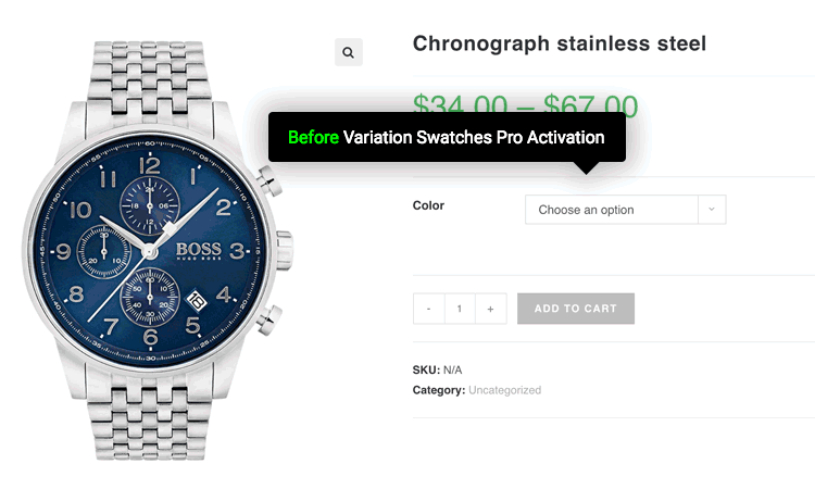 Features WooCommerce Variation Swatches Plugin