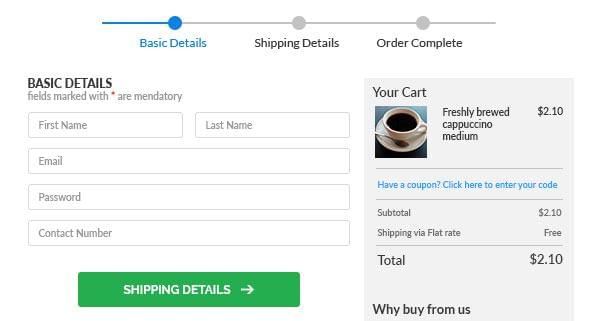 Create a multi-step checkout form