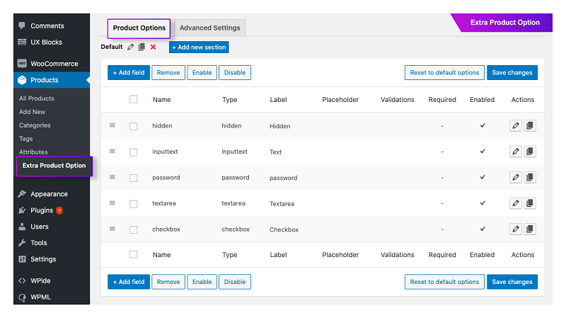 WooCommerce Extra Product Options plugin themehigh