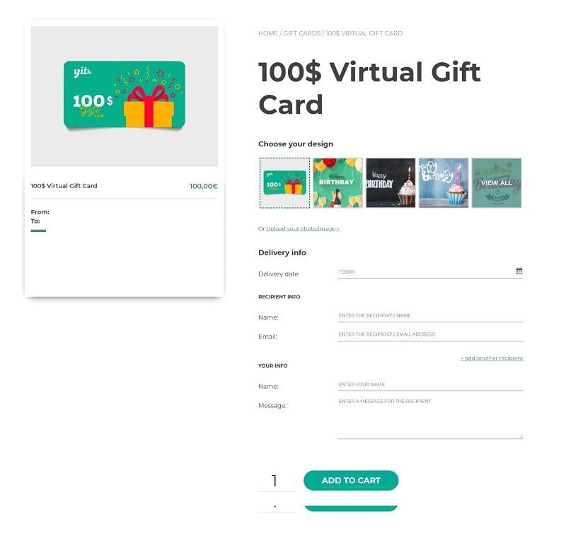 Features YITH WooCommerce Gift Cards Premium