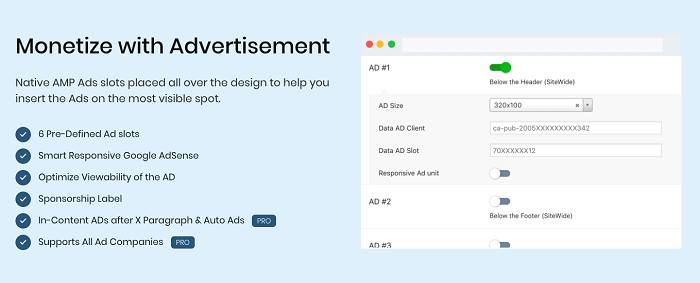 Make money with Advertisement with AMP for WP