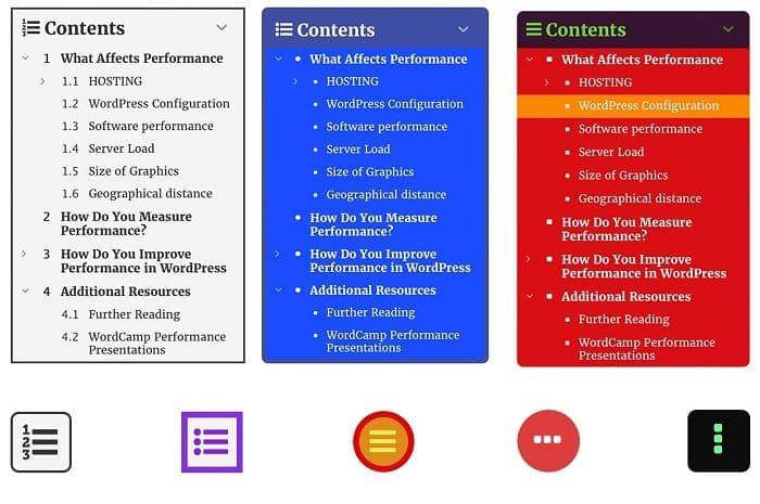 Features Fixed TOC – table of contents for WordPress plugin