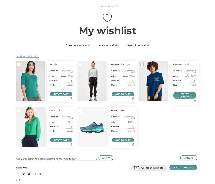 Features YITH WooCommerce Wishlist Premium 