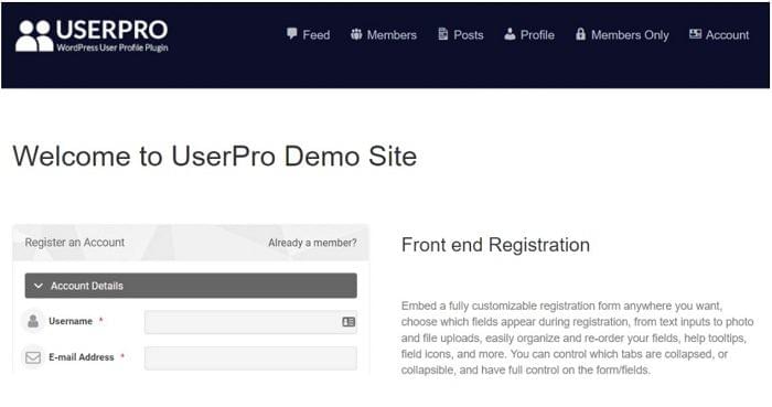 UserPro  demo