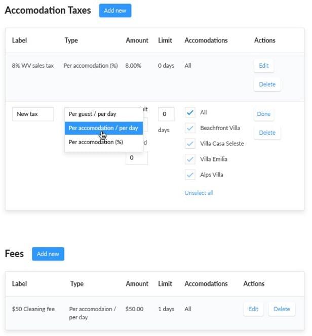 Taxes and fees
