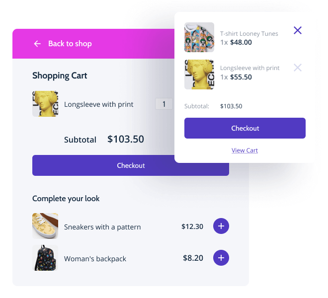 Custom Cart page